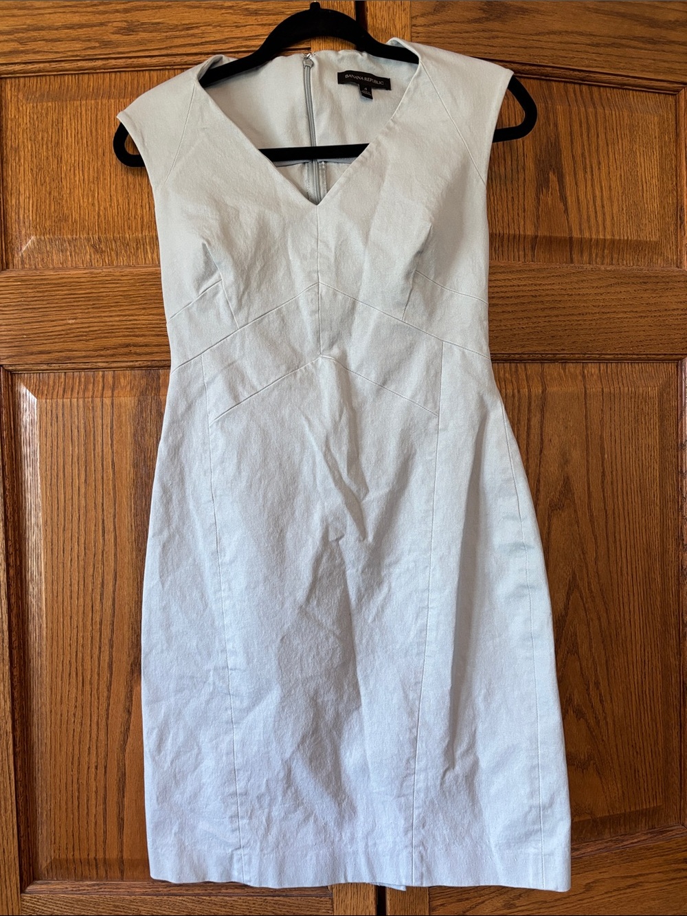 Pale blue V-Neck Sheath Dress